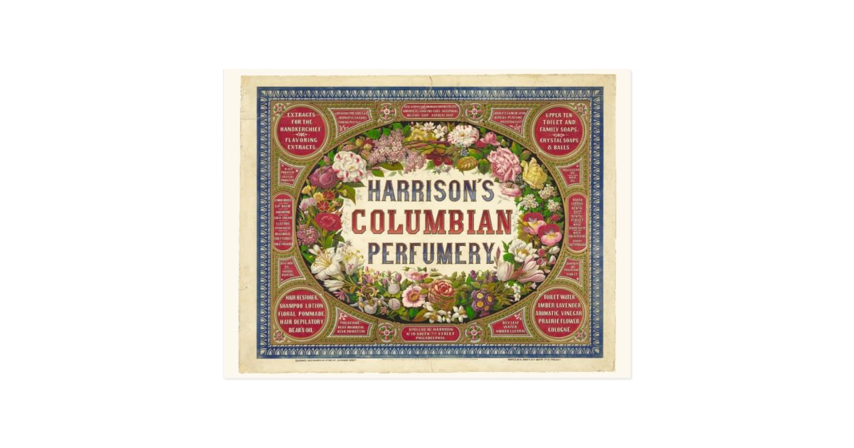 Vintage Perfume Label Postcard | Zazzle.co.uk