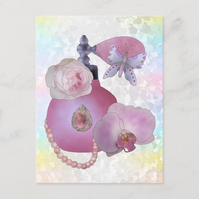 Vintage perfume   postcard (Front)