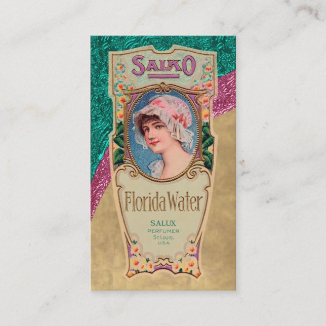 Vintage Perfume Poster Business Card (Front)