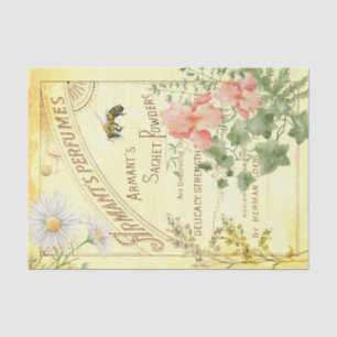 Vintage Perfumes Ad Floral Bee Decoupage Tissue Pa Paper