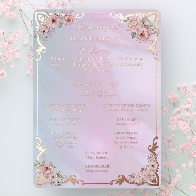Vintage Periwinkle Peony Foil Program Card (Creator Uploaded)