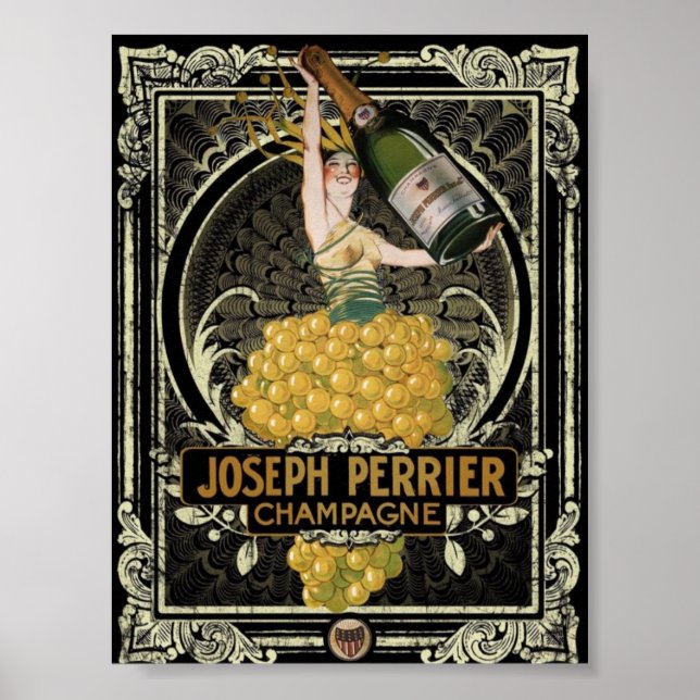Vintage Perrier Champagne Poster (Front)