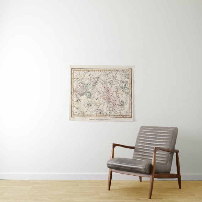 Vintage Perseus and Andromeda Constellations Map  Tapestry (In Situ (Horizontal))