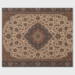 Vintage Persian Floral Oriental Rug Pattern Area R Wrapping Paper