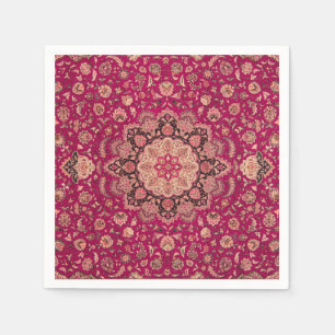 Vintage Persian Floral Rug Pattern Napkin