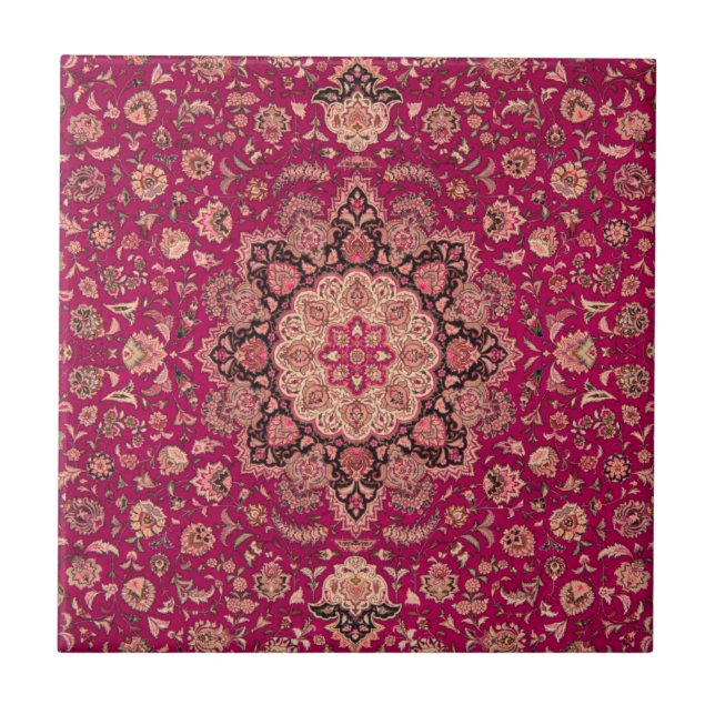 Vintage Persian Floral Rug Pattern Tile (Front)