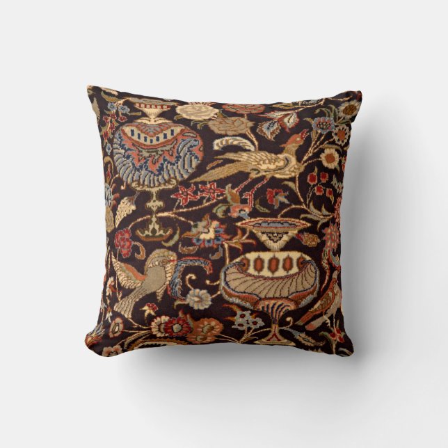 Vintage Persian Oriental Turkish Carpet Pattern Cushion (Front)