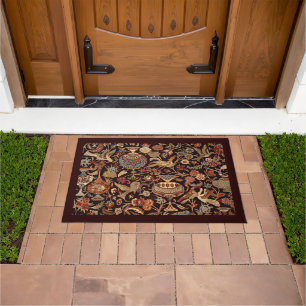 Vintage Persian Oriental Turkish Carpet Pattern Doormat