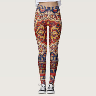 Vintage Persian Rug Bold Colours Leggings
