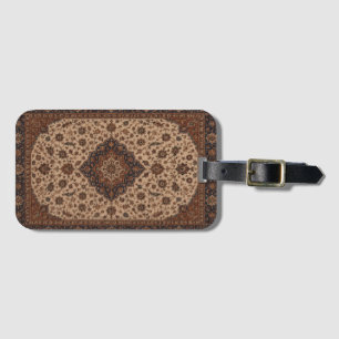 Vintage Persian Rug Pattern Leather Wallet   Class Luggage Tag