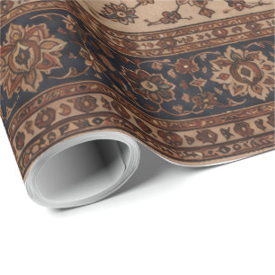 Vintage Persian Rug Pattern Wrapping Paper Antiq