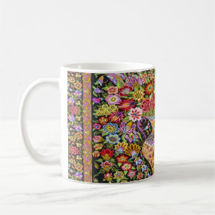 Vintage Persian Turkish Floral Flowers Mid Century Coffee Mug