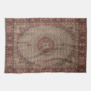 Vintage Persian Turkish Oriental Rug Carpet Tea Towel