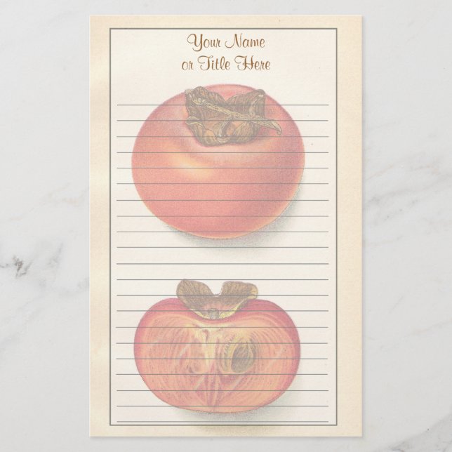 Vintage Persimmons Stationery (Front)