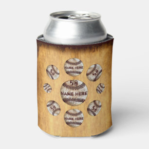 Vintage Personalised Baseball Team Gifts, Baseball Can Cooler
