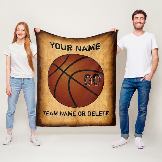 Vintage, Personalised Basketball Blankets, Sherpa  Fleece Blanket (In Situ)
