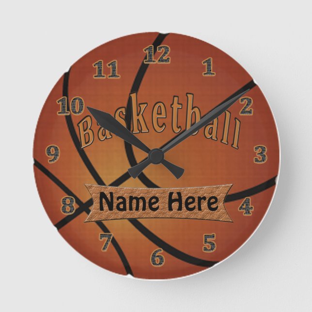 Vintage Personalised Basketball Clocks (Front)