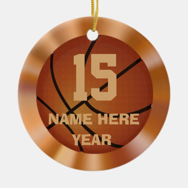 Vintage Personalised Basketball Ornaments (Front)