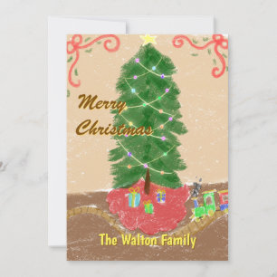 Vintage Personalised Christmas Card