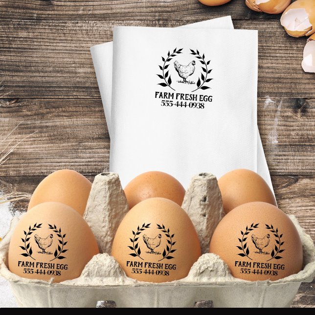  Vintage Personalised Egg  Round  Stamp (Creator Uploaded)