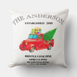 Vintage Personalised Farmhouse Christmas Cushion