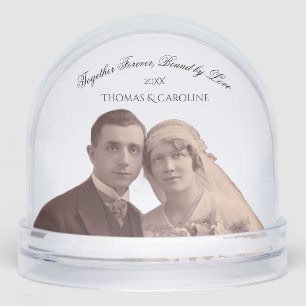 Vintage Personalised Grandparents Keepsake Gift Snowglobe