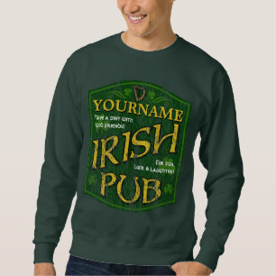 Vintage Personalised Irish Pub Sign Sweatshirt