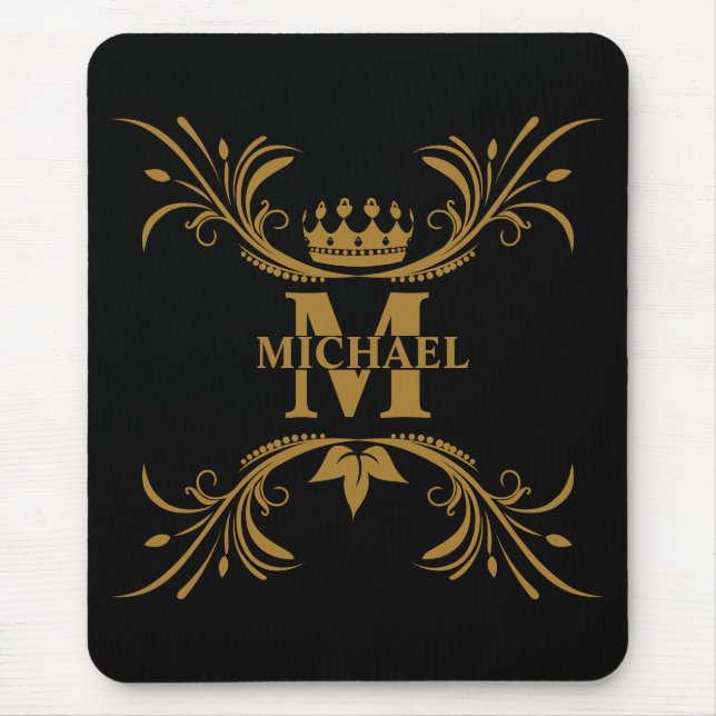 Vintage Personalised Monogram and Name Mouse Mat (Front)