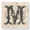 Vintage personalised monogram letter stone coaster