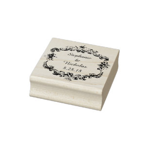 Vintage Personalised Text Frame Rubber Stamp