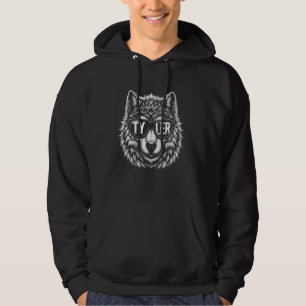 Vintage Personalised Wolf Tyler Retro Name Art Hoodie
