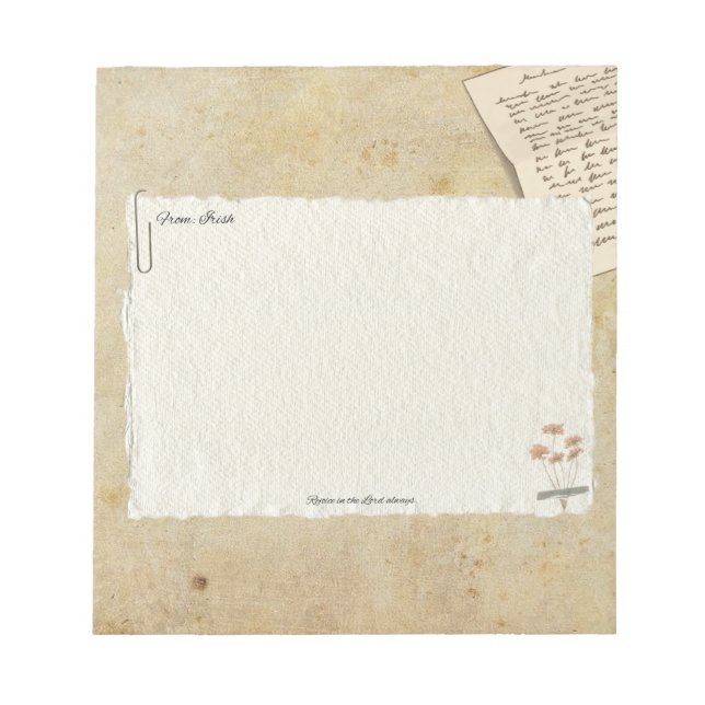 Vintage Personalize Notepad (Front)