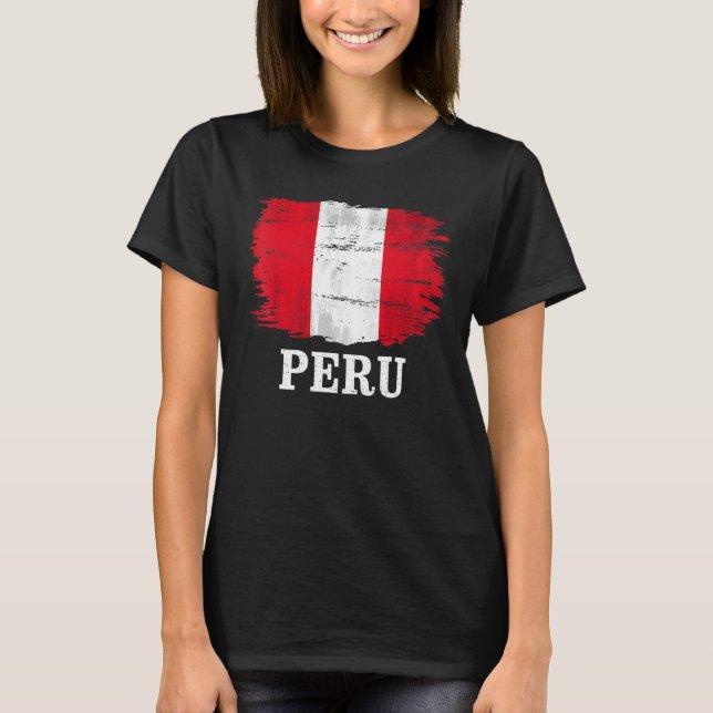 Vintage Peru Flag For Peruvian   T-Shirt (Front)