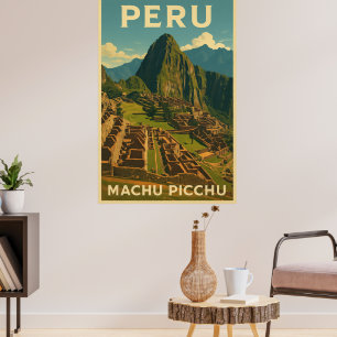 Vintage Peru Machu Picchu Poster