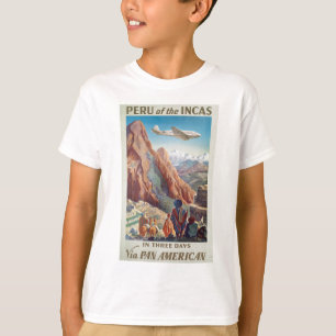 Vintage Peru of the Incas via Pan American Travel T-Shirt