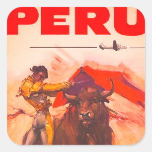 Vintage Peru Square Sticker