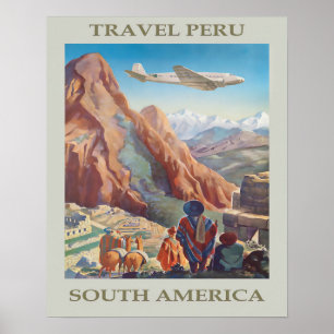 Vintage Peru Travel  Poster