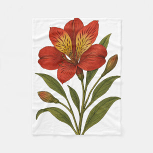 Vintage Peruvian lily Fleece Blanket