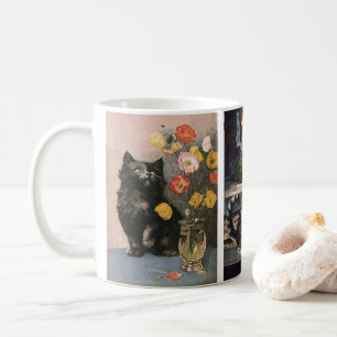 Vintage Pet Animals, Cute Striped Tabby Cat Kitten Coffee Mug