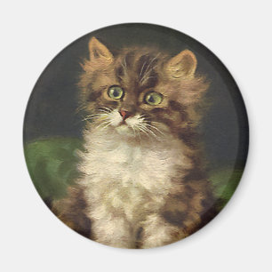 Vintage Pet Animals, Cute Striped Tabby Cat Kitten Magnet