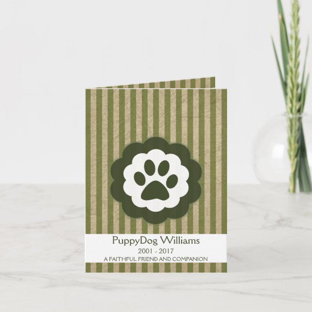 vintage pet loss memorial card (Front)