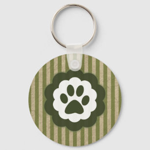 vintage pet paw key ring