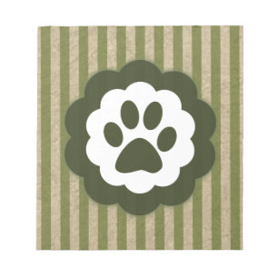 vintage pet paw notepad