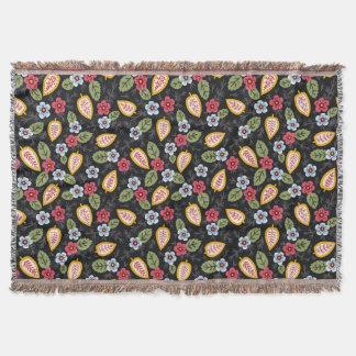 Vintage Petals Multicolored Throw Blanket