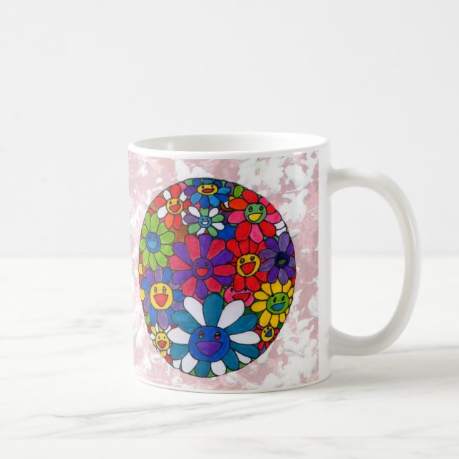 Vintage Peter Max style flowers ball Mug (Right)
