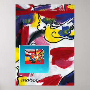 Vintage Peter Max style Peace and Love Poster