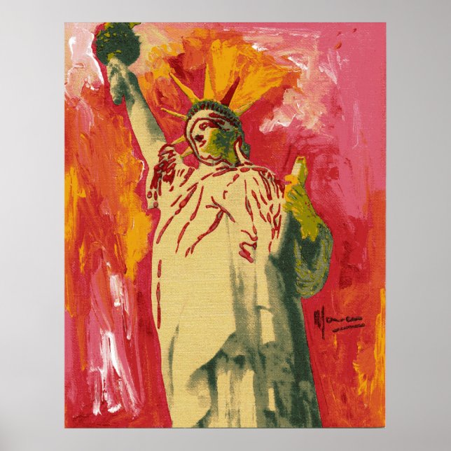Vintage Peter Max style Statue of Liberty Poster (Front)