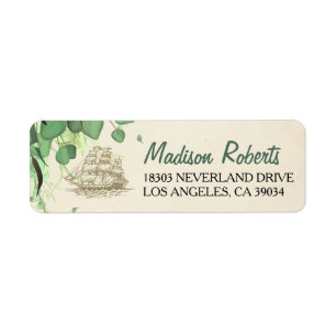 Vintage Peter Pan Neverland Return Address Label