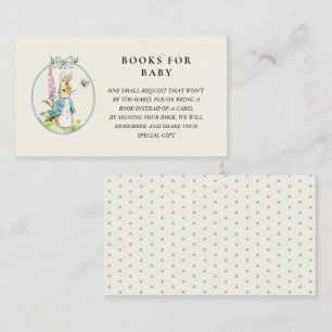 Vintage Peter rabbit Baby Shower Book Request Enclosure Card
