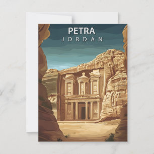 Vintage Petra Jordan Ancient Ruins Postcard